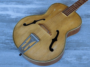 1960's Kiso Guitar by Nippon Gengakki Vintage F-Hole Acoustic Guitar (Natural)