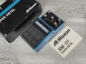 1980s Maxon Japan SM-01 Super Metal Vintage Distortion Pedal w/Box
