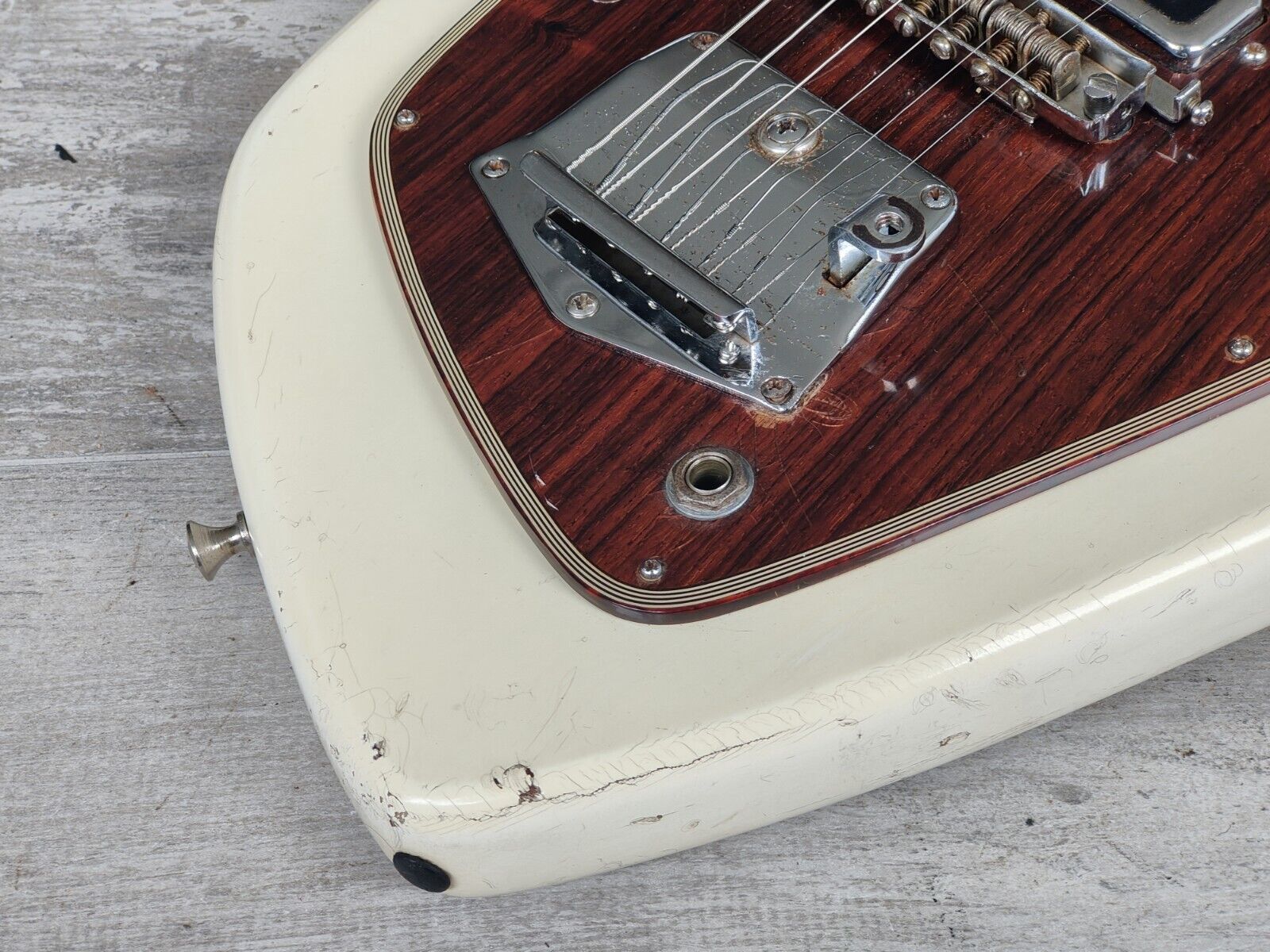 1960's Teisco Japan Royalist EV-2T Weird Old Guitar (White)