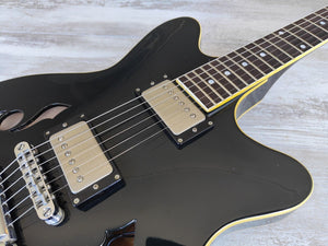 1994 Burny (Fernandes) Japan BSA-120 Semi-Hollowbody Electric Guitar (Black)