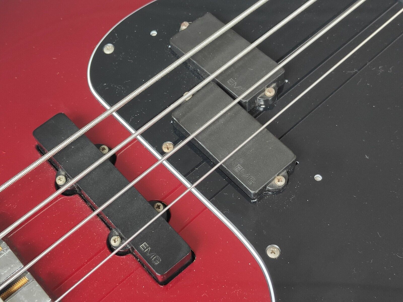 1988 Schecter Japan Precision Bass w/EMG's (Candy Apple Red)