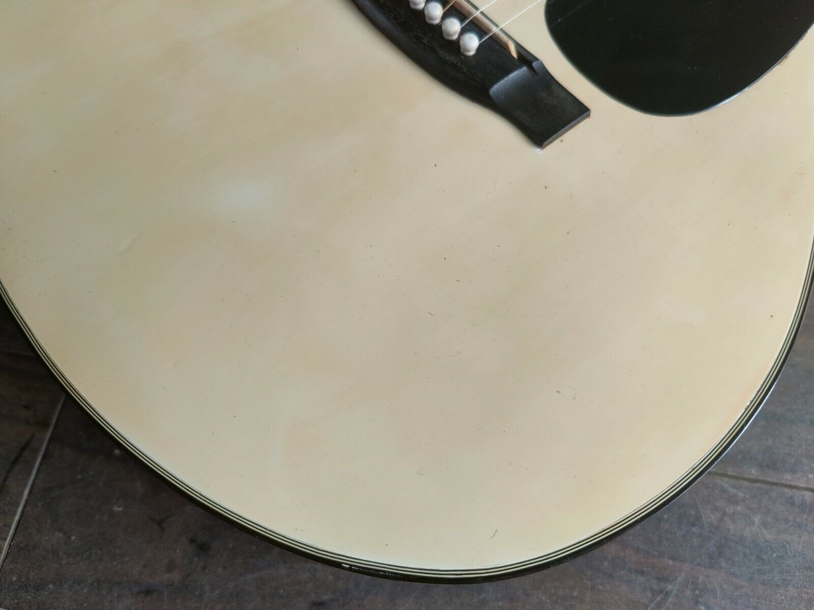 1970's Hamox Deluxe Japan F1501W Acoustic Guitar (White)