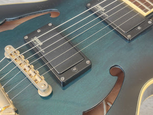 1988 Yamaha Japan SAS-II Semi Hollowbody Electric Guitar (Navy Blue Sunburst)