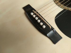 1970's Hamox Deluxe Japan F1501W Acoustic Guitar (White)