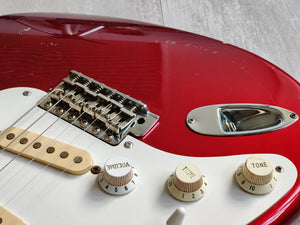 2007 Fender Japan ST57 '57 LH Left Handed Reissue Stratocaster (Candy Apple Red)