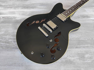 1994 Burny (Fernandes) Japan BSA-120 Semi-Hollowbody Electric Guitar (Black)