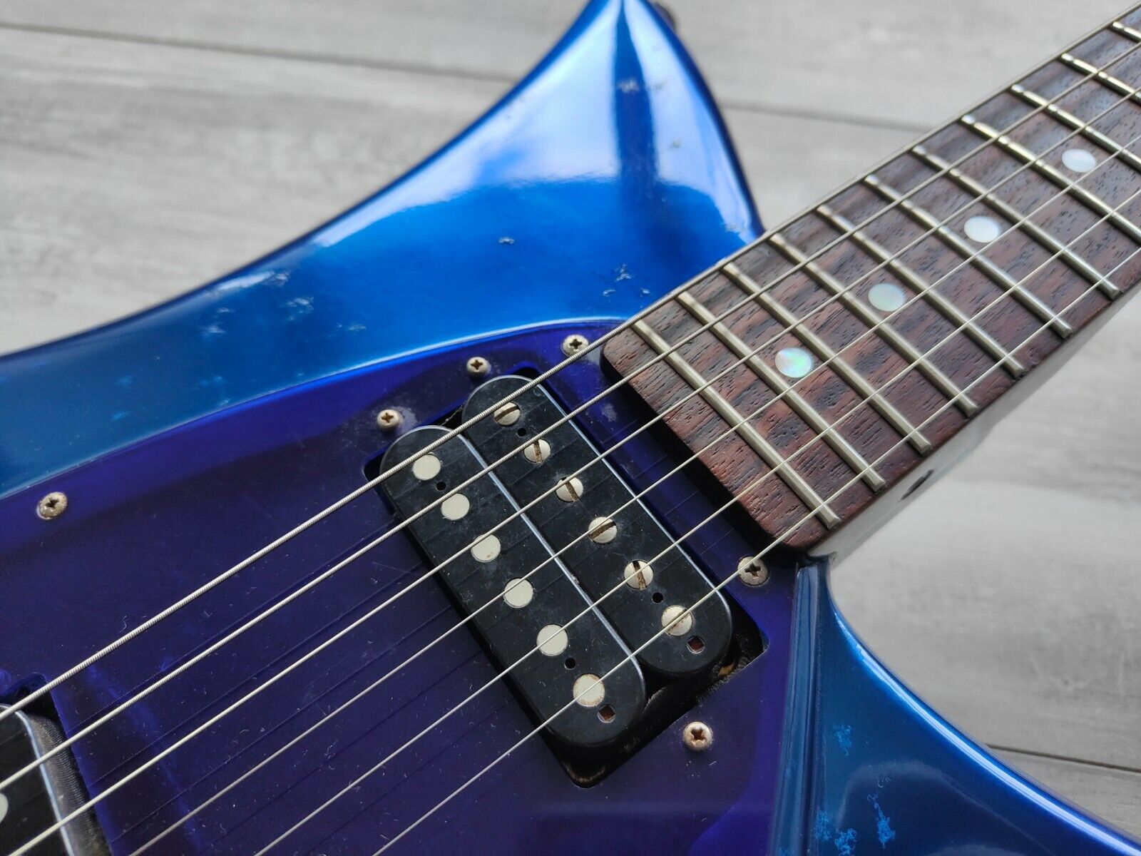 2000’s Tokai Japan Talbo Blazing Fire Cast Aluminium Electric Guitar (Blue)
