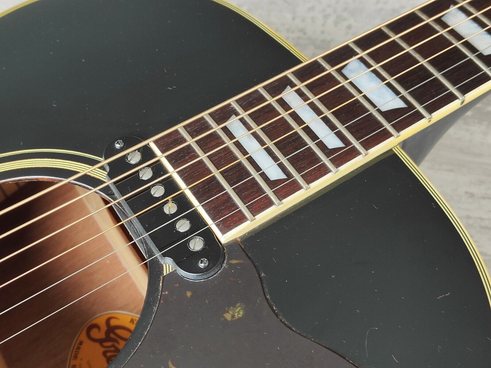 1981 Greco Japan W-404BSE Acoustic Guitar w/P90 Pickup (Brown Sunburst)