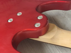 Aria Diamond Mosrite Style DMB380 Bass Guitar (Candy Apple Red)