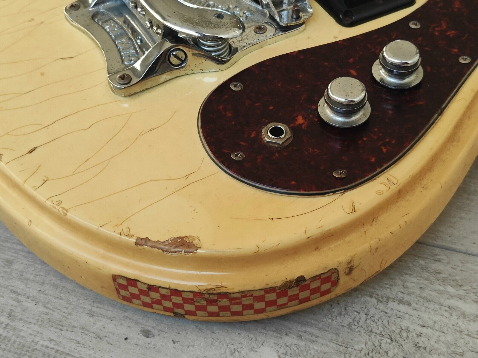 1960's Morales Japan (Mosrite) Ventures Semi Hollowbody Guitar (Vintage White)
