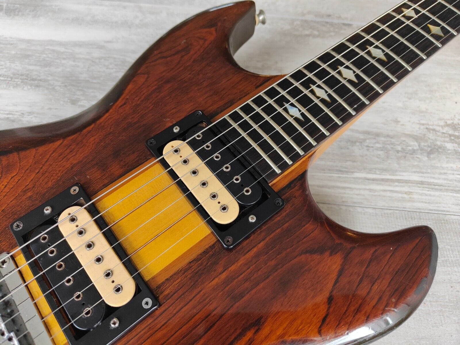 1980 Aria Pro II Japan (Matsumoku) TS-600 Neckthrough Vintage Guitar (Brown)