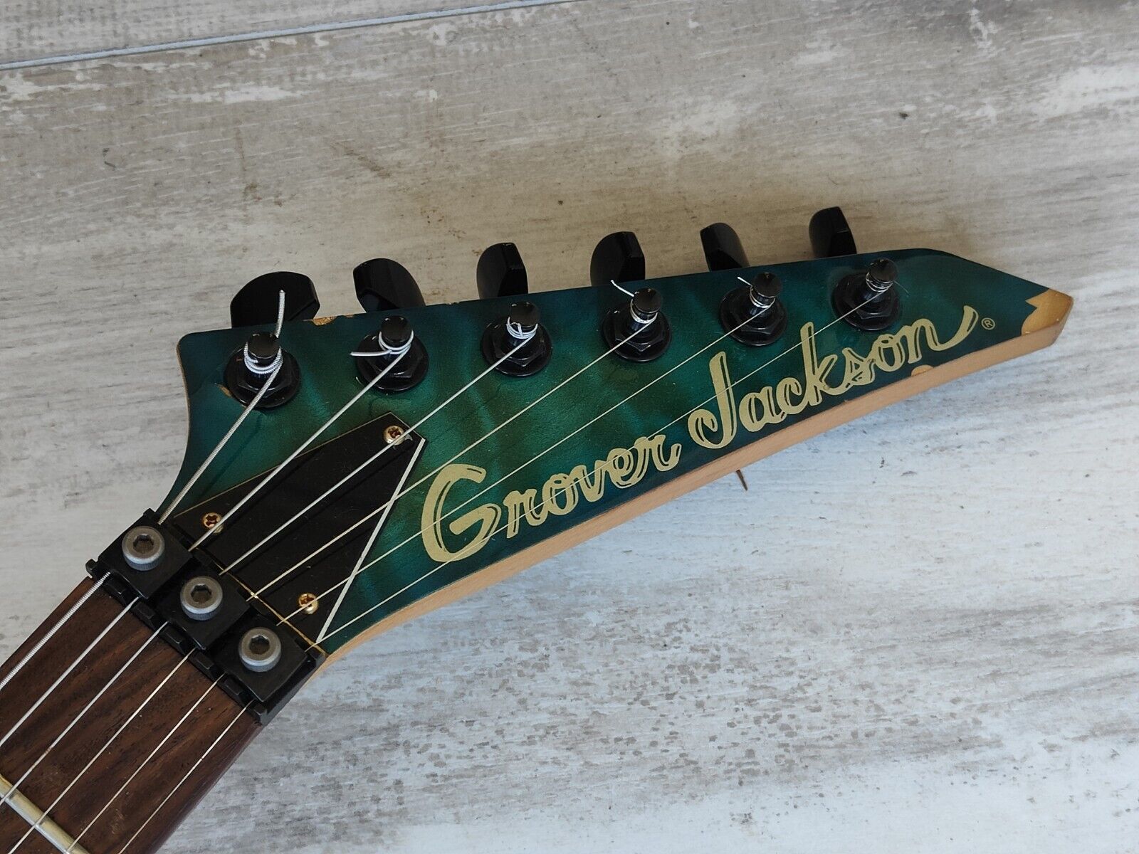 1990’s Grover Jackson Japan Rhoads Flying V Electric Guitar (Quilt Turqoise)
