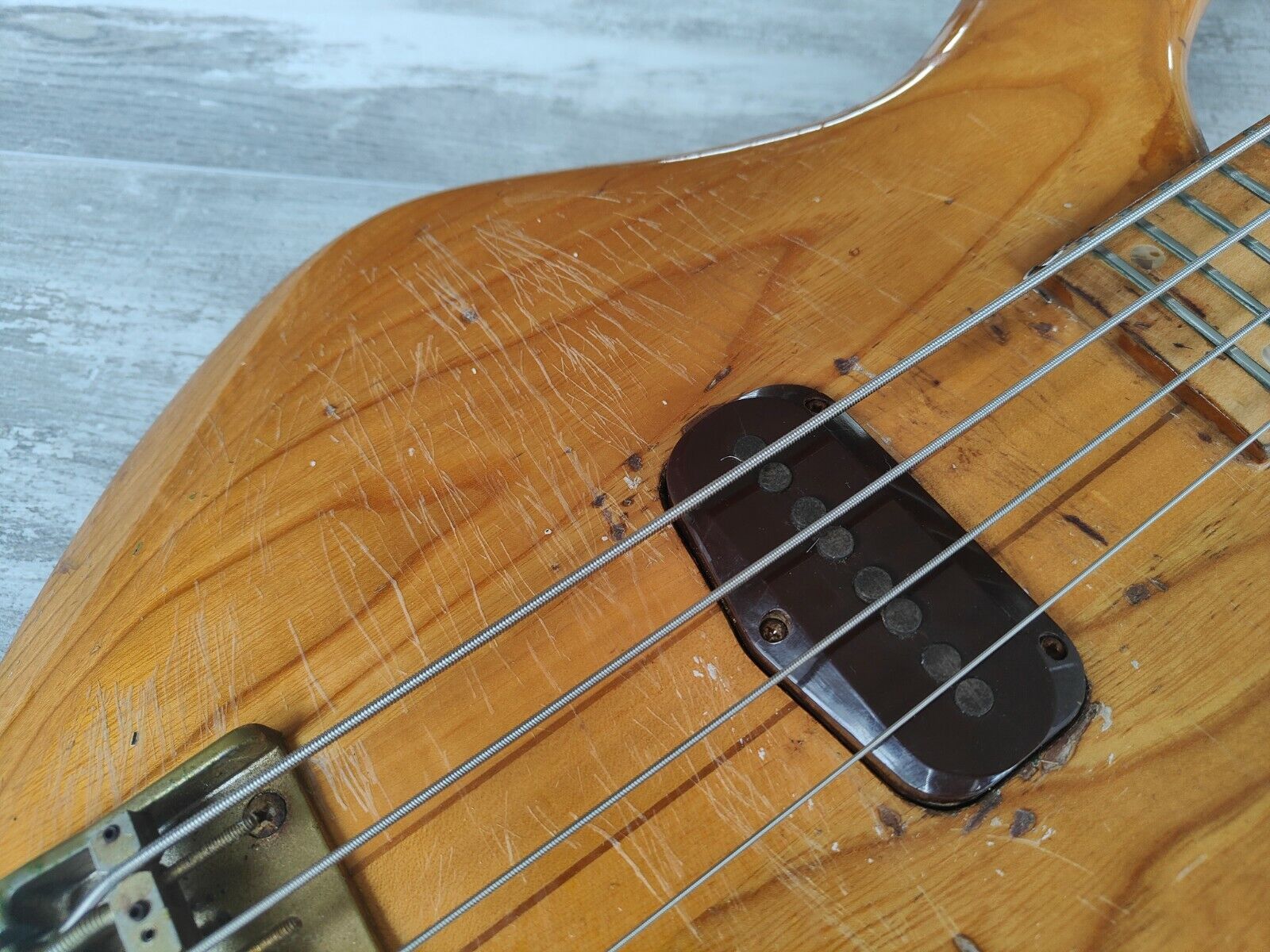 1979 Greco Original GOBII750 Double Cutaway Neckthrough Bass (Natural)