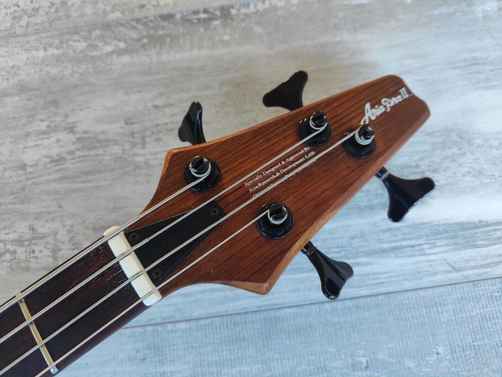 1990's Aria Pro II Neckthrough Bass (Stained Brown/Natural)