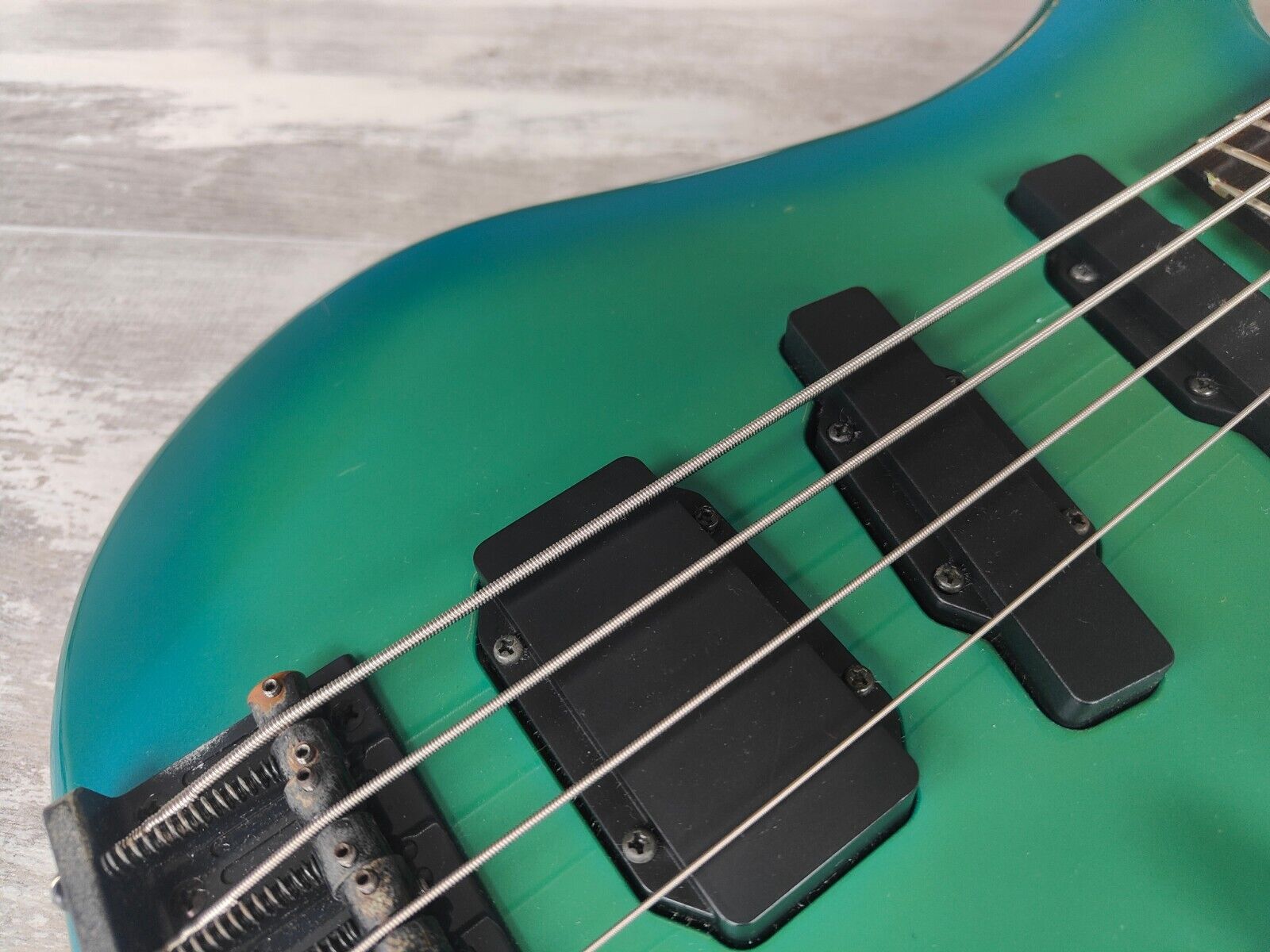 1991 Yamaha RBX Super Medium Series Bass (Green/Blue Burst)
