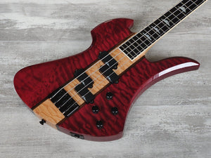 2004 BC Rich Heritage Classic Neckthrough Mockingbird Bass (Quilt Trans Red)