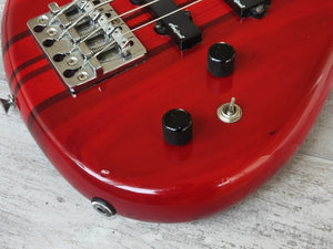 1989 Aria Pro II ASB-60 Integra Series Neckthrough Bass (Transparent Red)