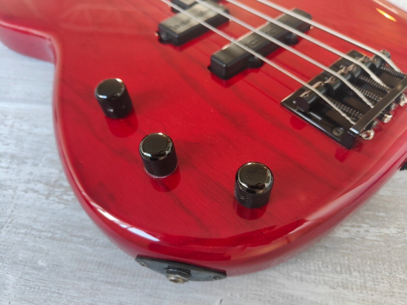 1984 ESP Japan LH Left Handed Precision PJ Bass (Transparent Red)